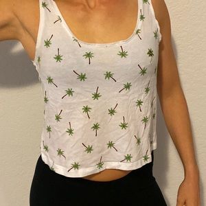 Crop top with palm trees